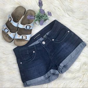 Passion Dark Wash Jean Shorts pockets sparkles 5